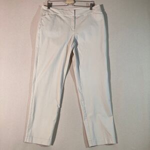 Eileen Fisher Trousers Women's Sz L Ivory Organic Cotton Casual or Dress‎ Pants